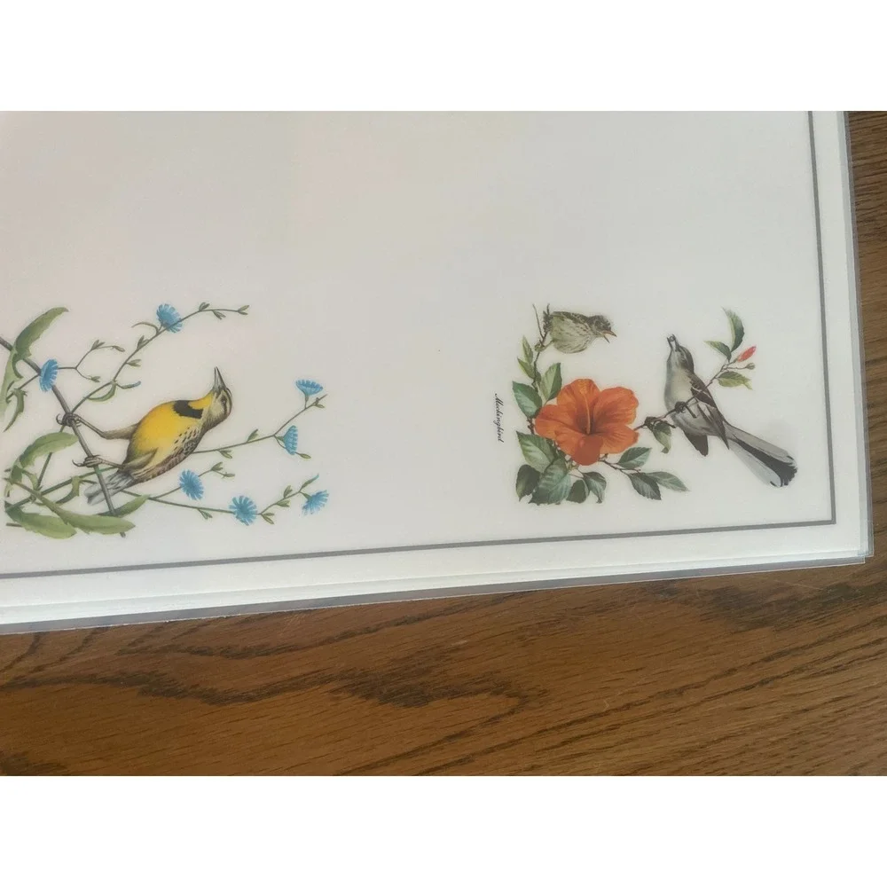 Vintage Roger Tory Peterson Songbird Placemats Set of 6 Nature Bird Art Decor